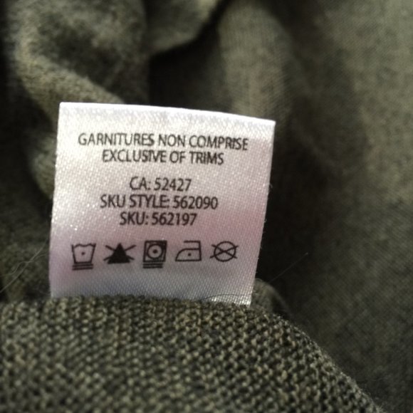 Olive Green Knit Top With Buttons Down Sleeve Sides Lily Morgan Size M - Picture 7 of 9